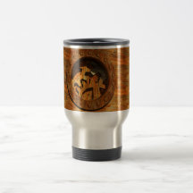 wooden clockwork mugs