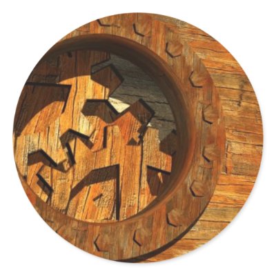 wooden clockwork sticker by M_Cavet