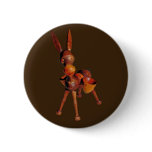 Wooden Donkey Ornament, Brown Background buttons