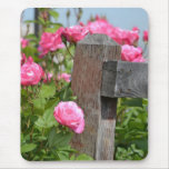 Wooden Fence and Roses Mousepad