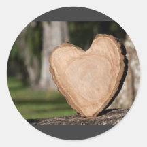 wooden heart stickers