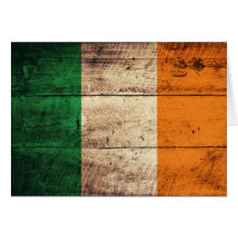 Wooden Ireland Flag Greeting Cards