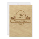 Wooden Monogram Tag Wedding Invitation
