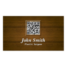 Wooden QR Code Plastic Surgeon Business Card