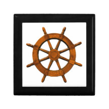 Wooden Ships Helm Keepsake Box