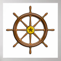 Wooden Ship's Wheel