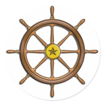 Wooden Ship's Wheel