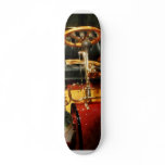Wooden Steering Wheel on Old-Fashioned Car skateboards