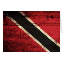 Wooden Trinidad and Tobago Flag Greeting Card