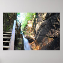 Wooden Walkway Waterfall Flume Gorge NH Poster