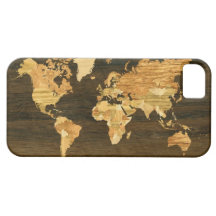 Wooden World Map iPhone 5 Case