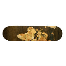 Wooden World Map Skateboard Deck