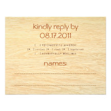 Woodgrain Response Card Custom Invites