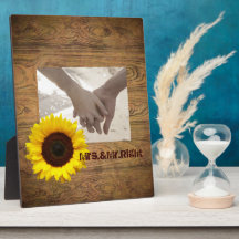 Woodgrain Rustic Country cowboyWedding Photo Plaques