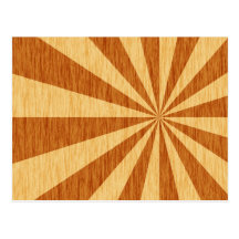 woodgrain starburst pattern post cards