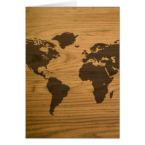 Woodgrain Textured World Map