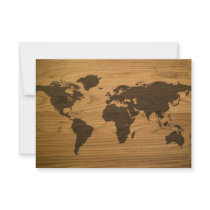 Woodgrain Textured World Map