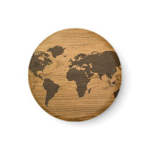 Woodgrain Textured World Map
