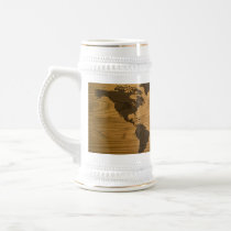 Woodgrain Textured World Map Mugs
