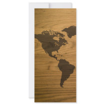 Woodgrain Textured World Map
