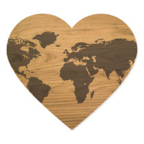 Woodgrain Textured World Map