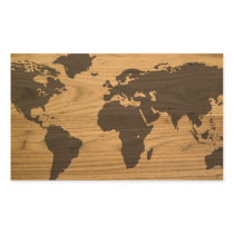 Woodgrain Textured World Map