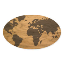 Woodgrain Textured World Map