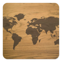 Woodgrain Textured World Map