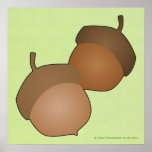 Woodland Acorns Print