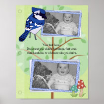 Woodland Blue Jay Baby Book Page