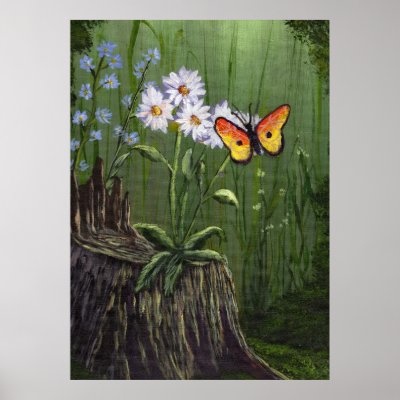 Woodland Butterfly Poster by dusenbergart