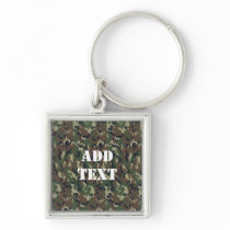 Woodland Camouflage Background Key Chains