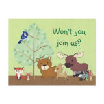 Woodland Critters Invitation POSTCARD