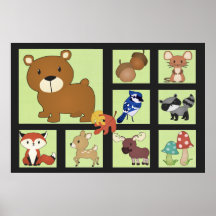 Woodland Critters Print