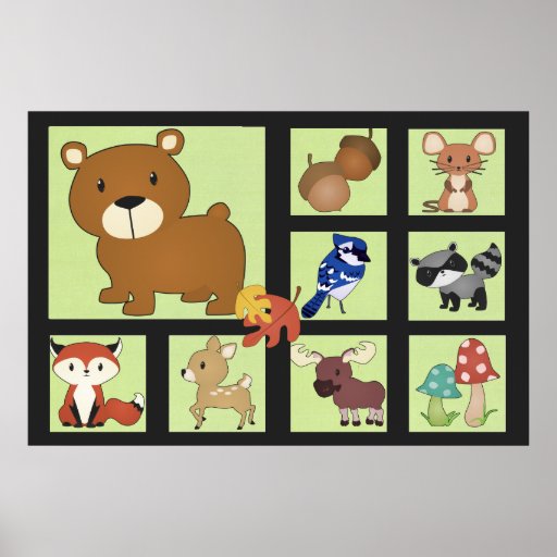 Woodland Critters Print