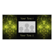 Woodland Spirit. Green & Black Fractal. Customised Photo Card