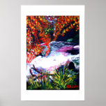 WOODLAND STREAM IN CORNWALL posters