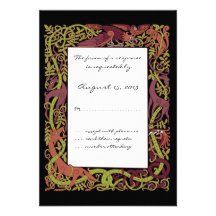 Woodland Tones Celtic Animals Design Wedding RSVP Invitation