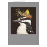 woodpecker with acorn hat card