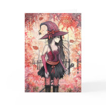 Woods of Autumn Witch Greeting Card