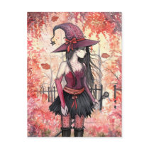 Woods of Autumn Witch Postcard
