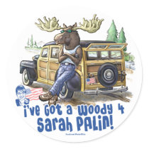 Woody 4 Palin Round Stickers