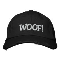 WOOF! EMBROIDERED BASEBALL CAPS
