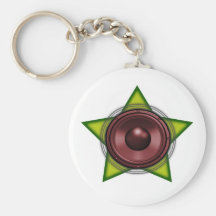 Woofer Rasta star Dub Reggae Dubstep Key Chain