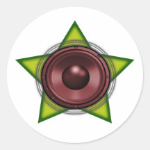 Woofer Rasta star Dub Reggae Dubstep Round Stickers