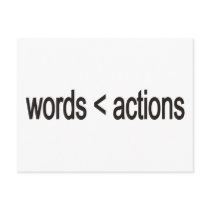 word < actions post card