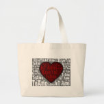 Word Art: "I Love You" 3 languages - Red Heart Tote Bag
