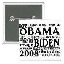 Words of Hope Obama & Biden 2008 Button