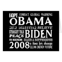 Words of Hope Obama & Biden 2008 Greeting Card 2