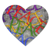Words of Peace Heart Sticker